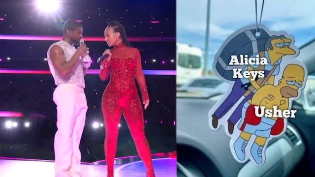 Usher y Alicia Keys en el Super Bowl 2024