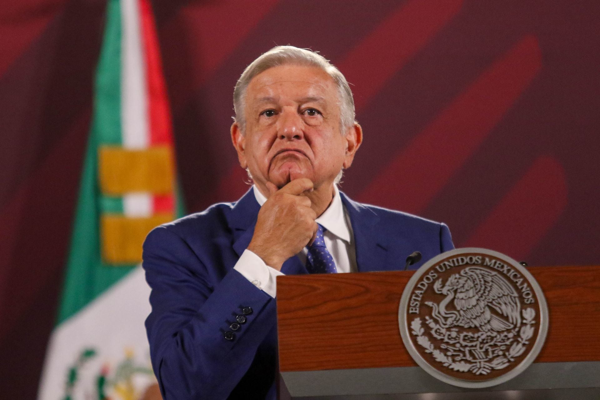 Andrés Manuel López Obrador durante la conferencia de prensa en Palacio Nacional