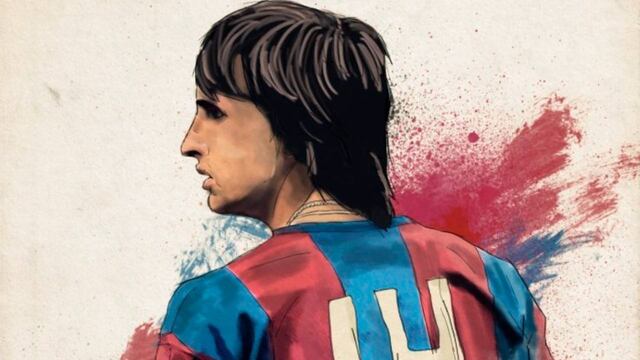 Johan Cruyff en un dibujo realizado por La Liga.
