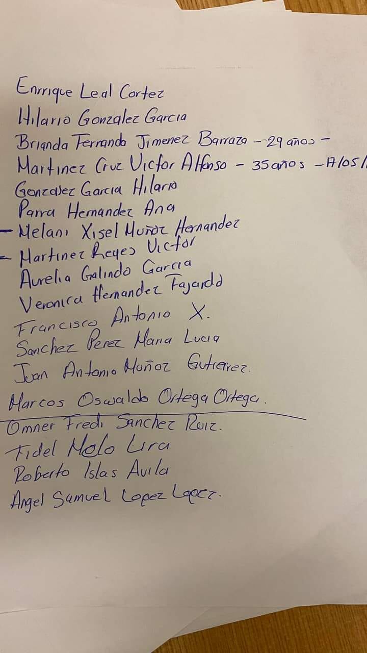 Nombres heridos  línea México-Tizayuca