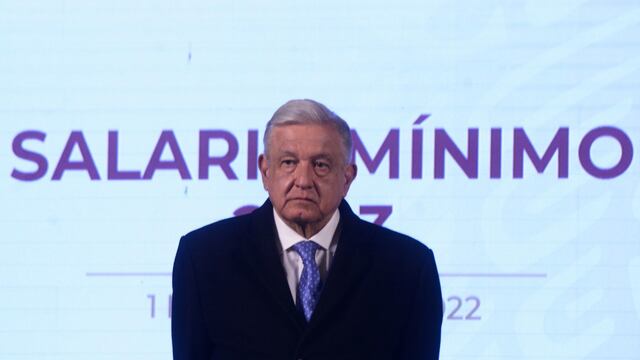 Andrés Manuel López Obrador, presidente de México, durante conferencia de prensa matutina anunció el incremento del salario mínimo para 2023, el cual será de $207.44 pesos diarios