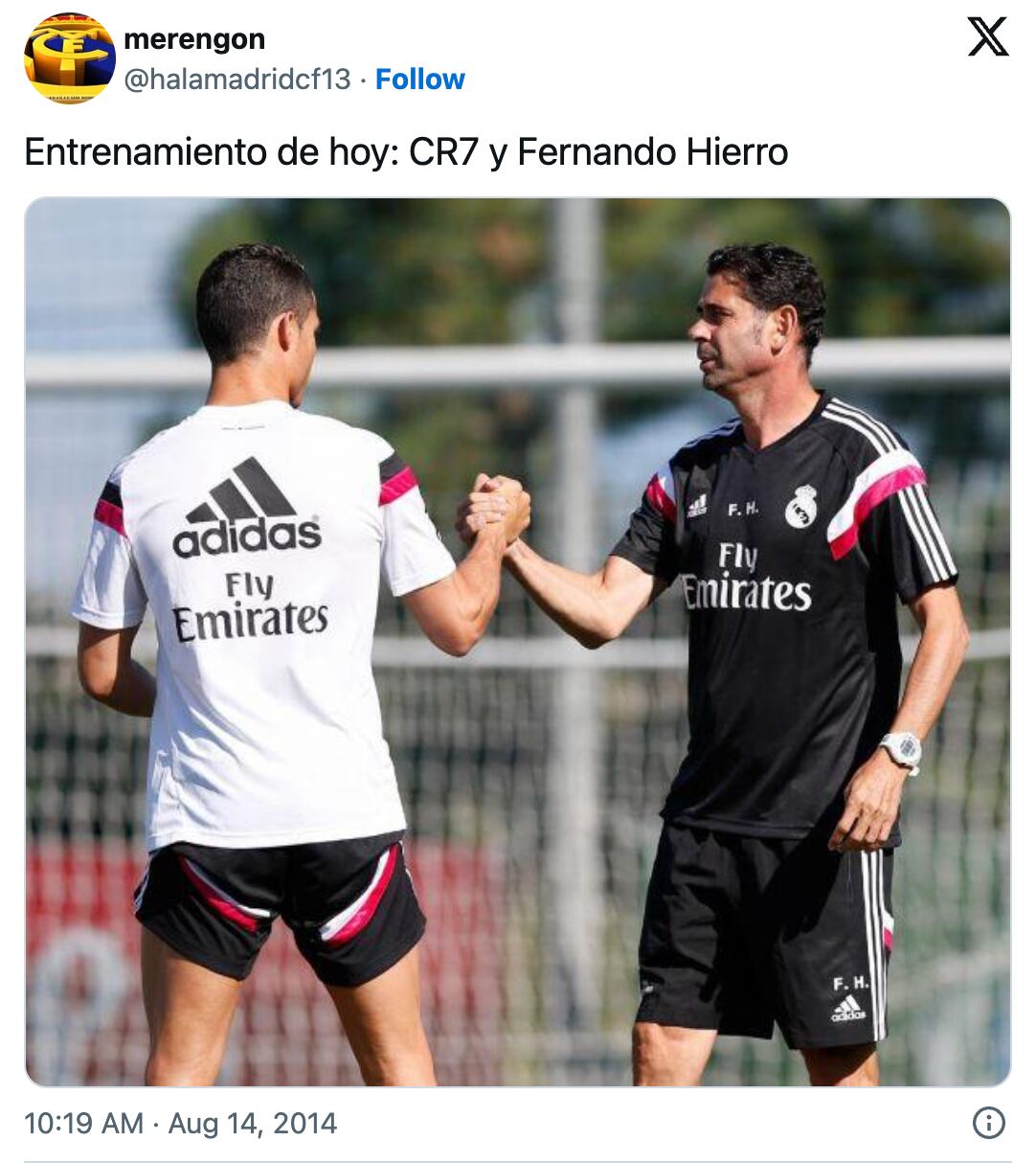 Cristiano Ronaldo con Fernando Hierro en el Real Madrid
