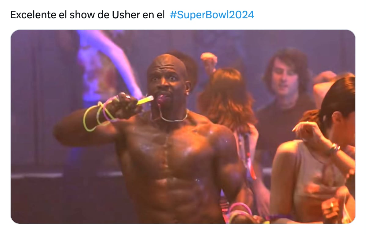 Meme de Usher en el show de medio tiempo del Super Bowl 2024