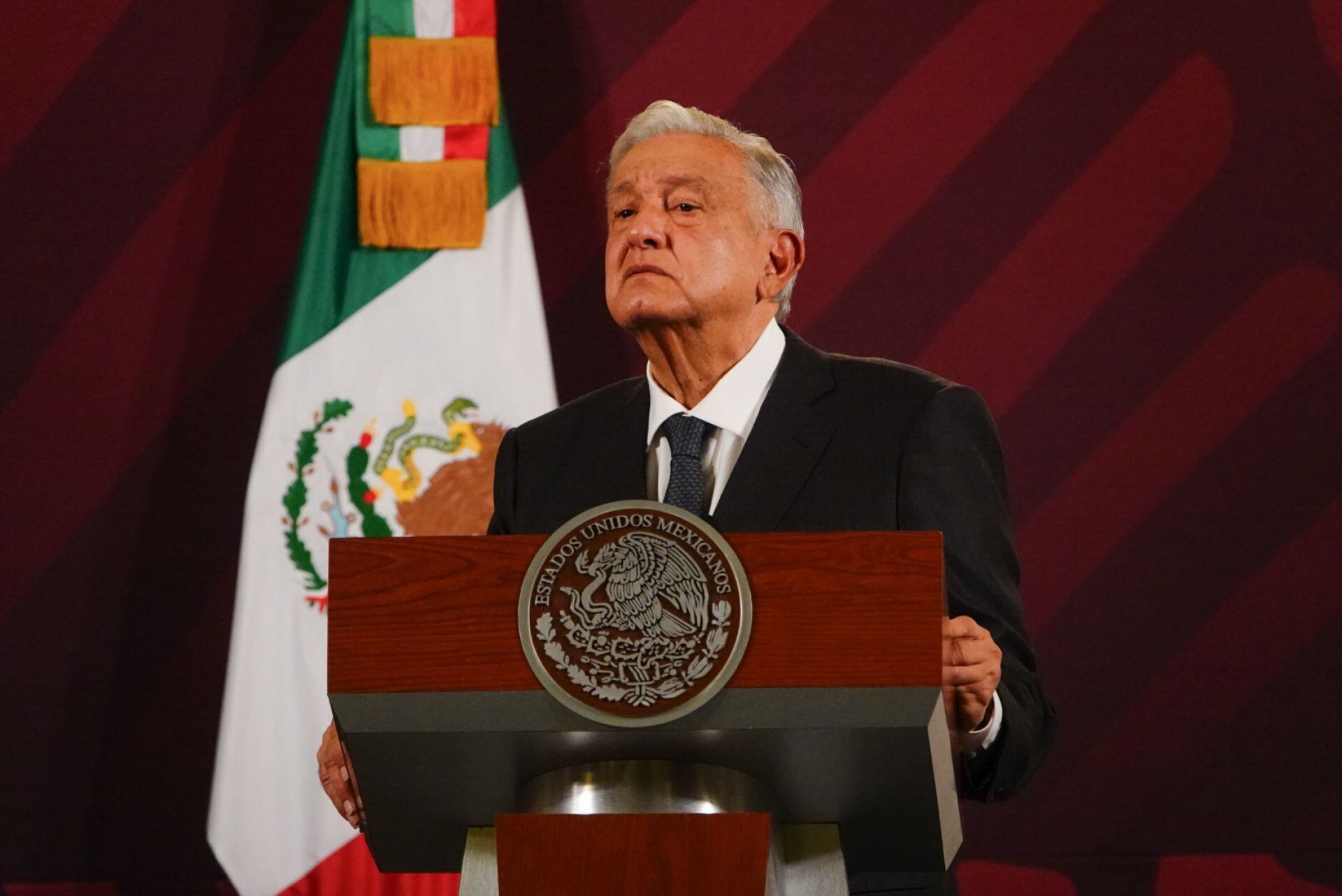 Andrés Manuel López Obrador, presidente de México, durante la conferencia matutina en donde se abordó el tema de los daños del huracán Otis en Guerrero