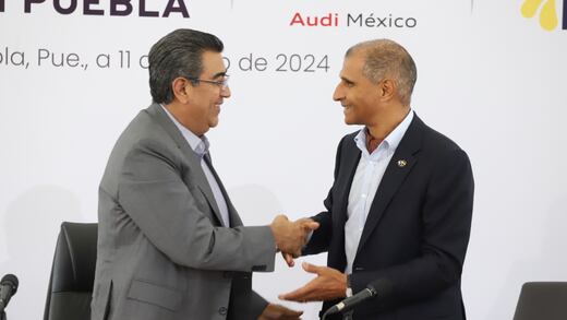 Sergio Salomón y Audi anuncian millonaria inversión para Puebla