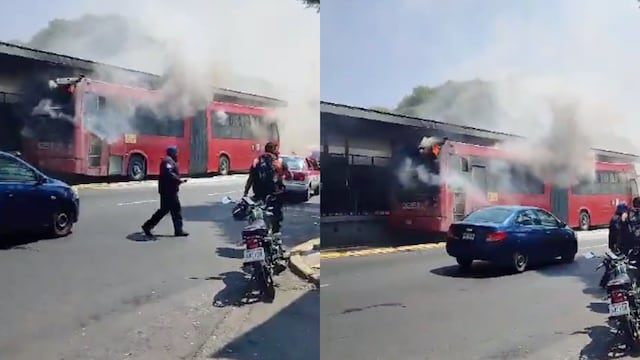 Unidad del Metrobús CDMX se incendió en la estación de UPIICSA