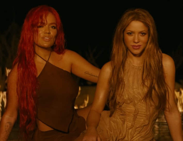 Karol G y Shakira en el video TQG.