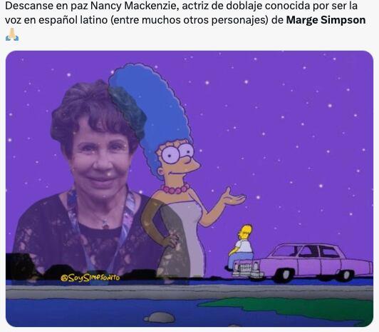 Despiden a Nancy Mackenzie, voz en español latino de Marge Simpson