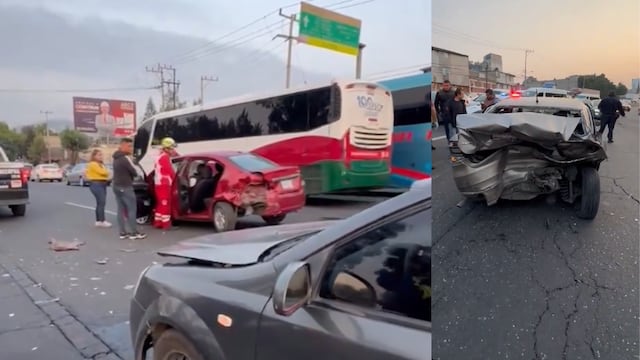 Choque múltiple en autopista México-Pachuca