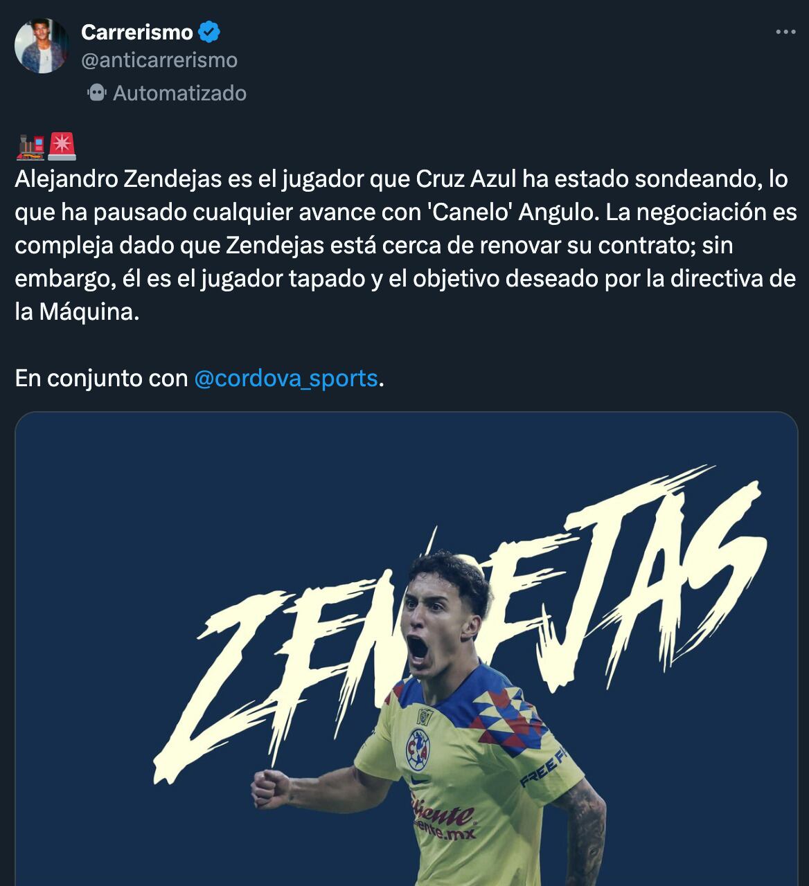 Alejandro Zendejas podría ir a Cruz Azul