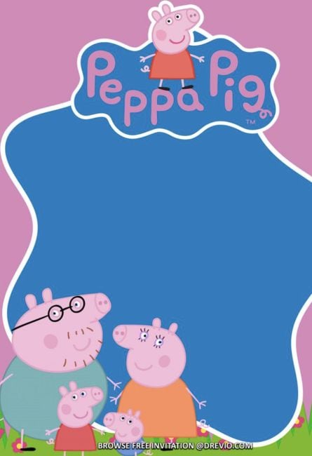 Tarjeta de Peppa Pig para graduación con toda la familia