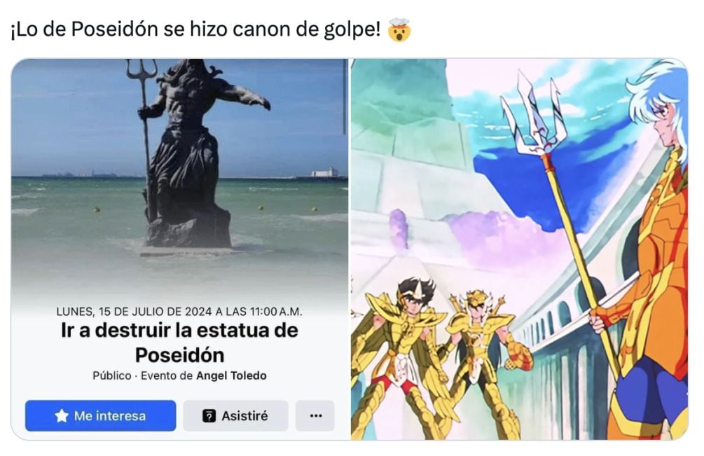 Memes de la estatua de Poseidón en Yucatán
