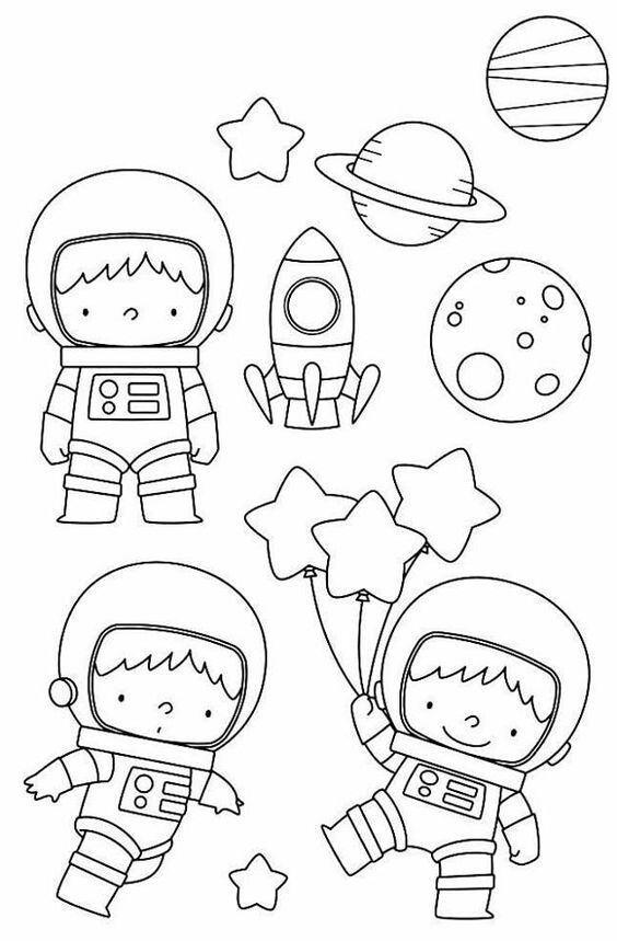 Dibujos de astronautas para colorear: 10 plantillas que puedes imprimir