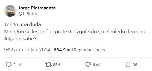 Tweet de Jorge Pietrasanta