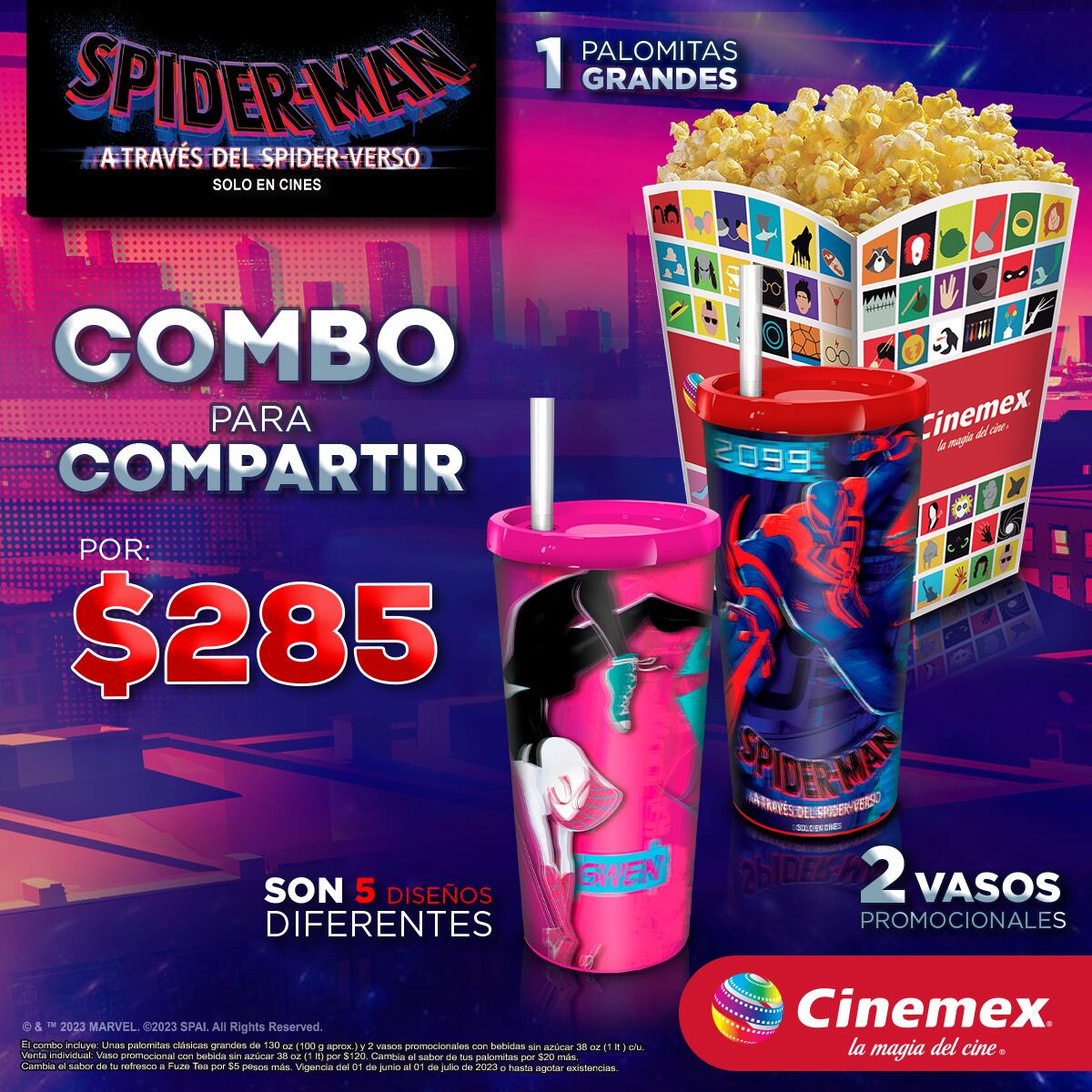 Vasos Spider-Man Cinemex