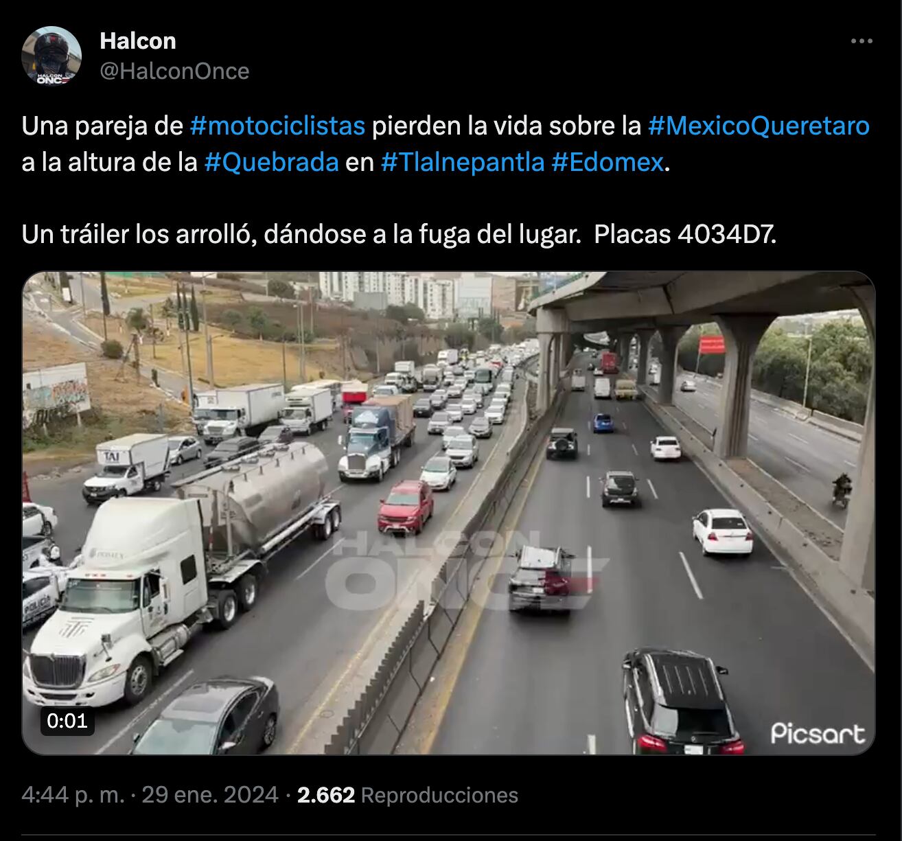 Accidente en la autopista México Querétaro deja 2 muertos