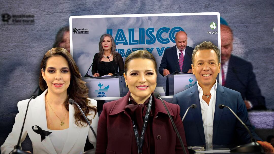 Laura Haro, Claudia Delgadillo y Pablo Lemus en el cuarto debate Jalisco
