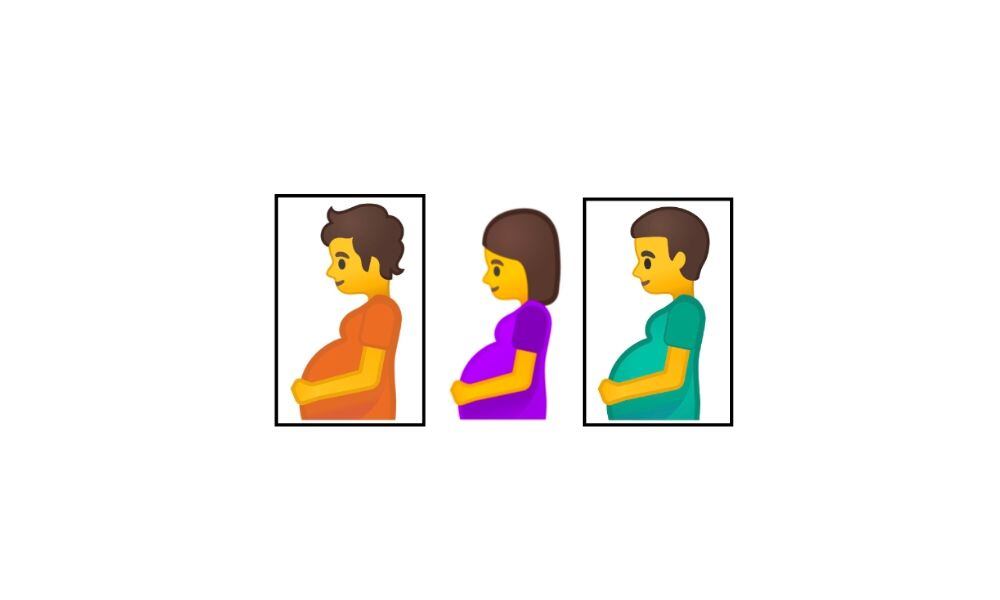 Emoji de mujer, hombre y persona embarazada