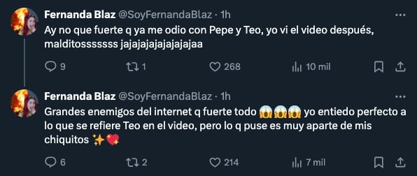 Fernanda Blaz dice que todo bien con Pepe y Teo