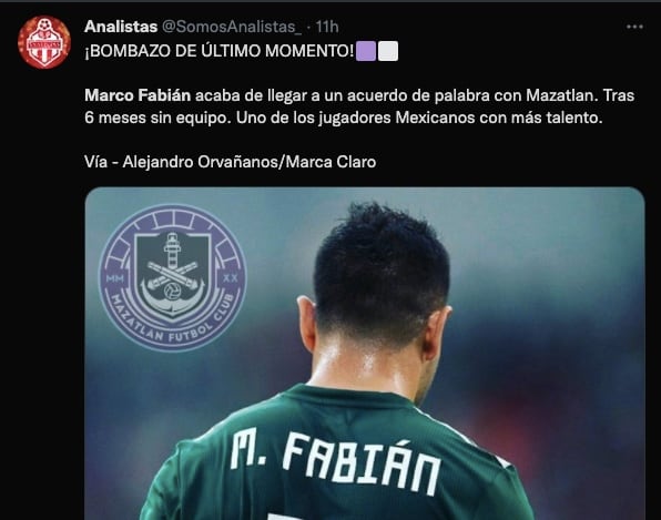 Marco Fabián jugaría en el Mazatlán FC