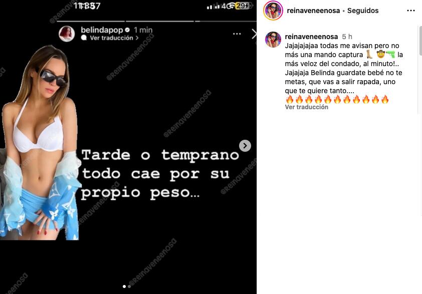 Belinda compartió un mensaje que habría sido para Christian Nodal y Ángela Aguilar, pero lo eliminó.