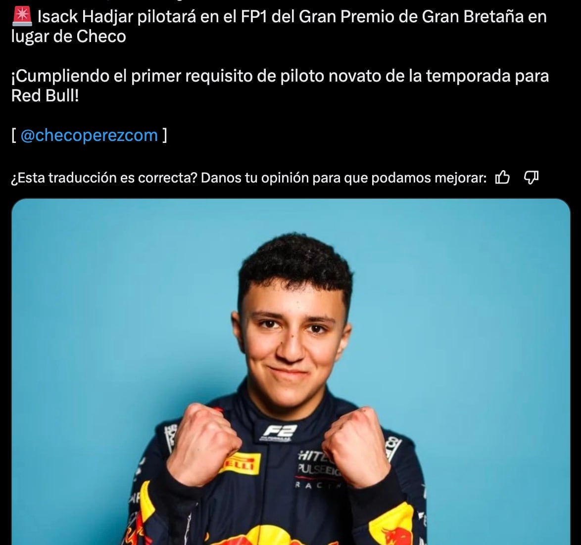 ¿Se hartaron de Checo Pérez? Red Bull le dará el lugar del mexicano a un piloto de 19 años