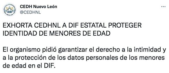 Tuit de la CEDH Nuevo León