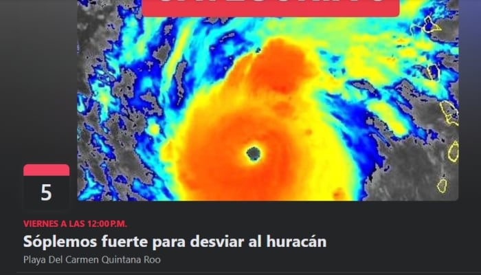 En Facebook convocan a soplar fuerte para alejar al huracán Beryl de Quintana Roo