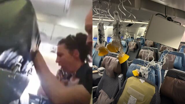 Aterradores videos que dejó la turbulencia en avión de Singapore Airlines