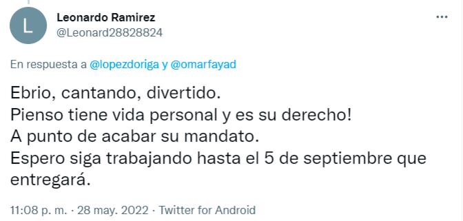 Comentarios sobre Omar Fayad cantando 'Sálvame' de RBD/captura de pantalla