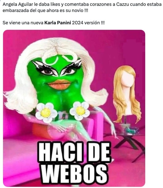 Memes comparan a Ángela Aguilar con Karla Panini por su relación con Christian Nodal