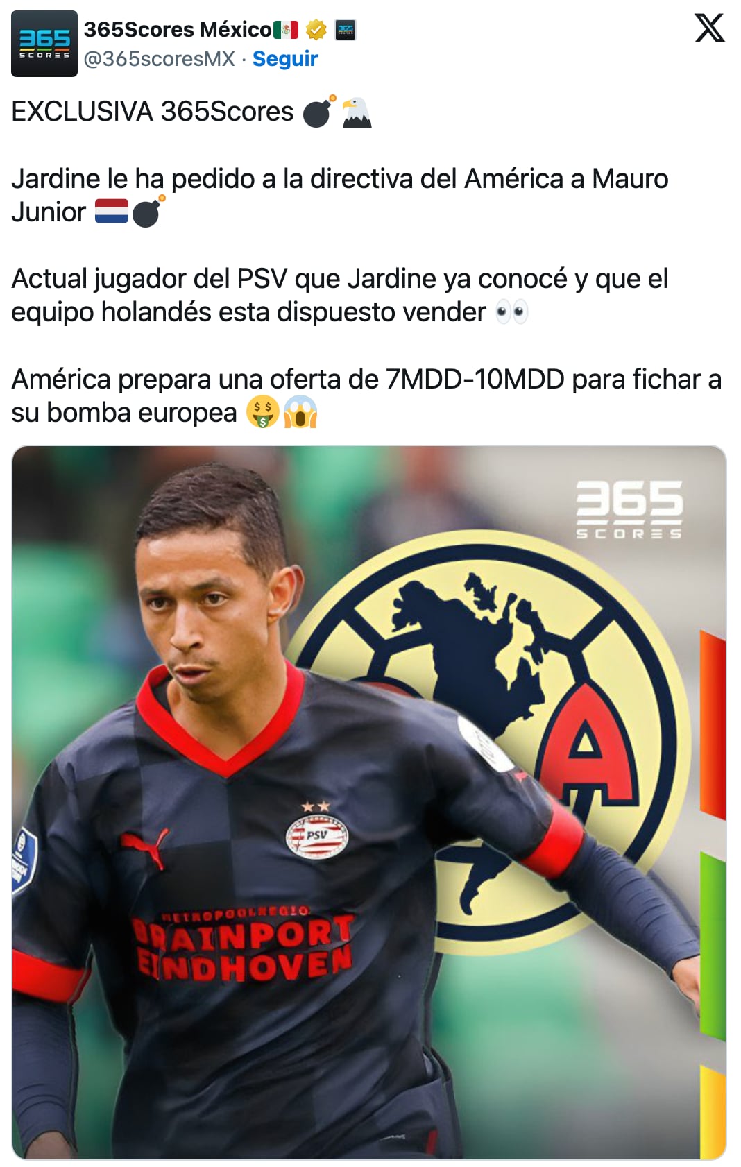 Mauro Júnior podría ser jugador del América