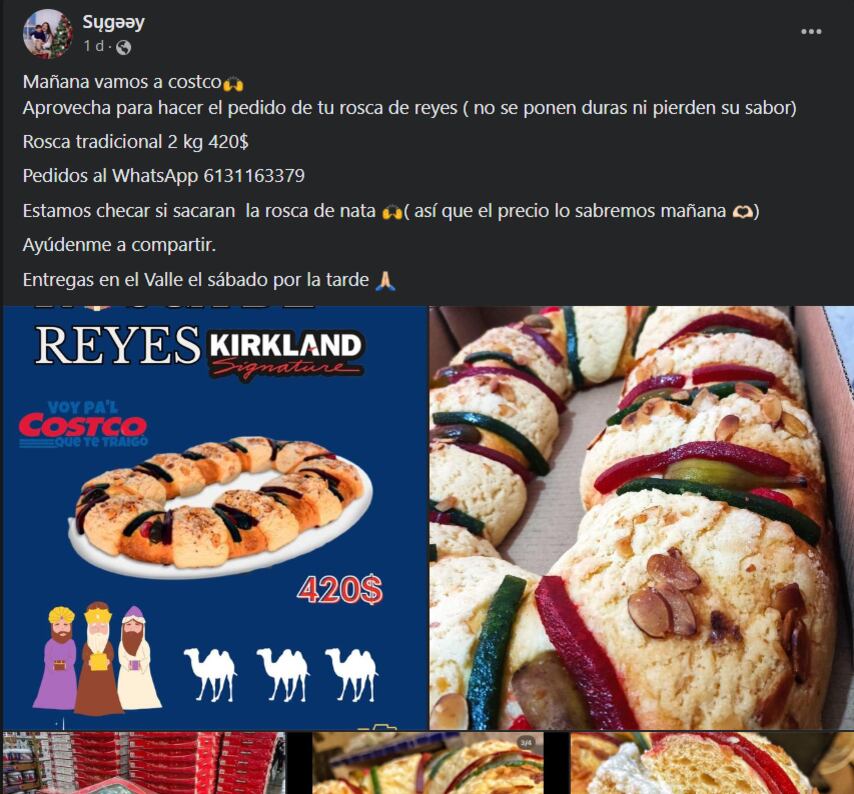 Precios de reventa de la Rosca de Reyes del Costco