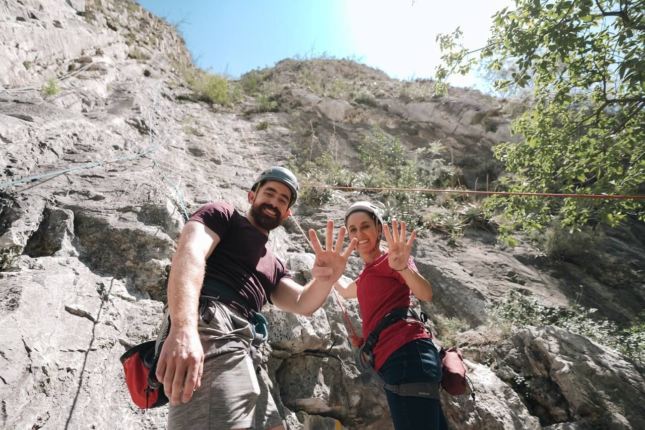 Claudia Sheinbaum y Mauricio Cantú, candidato de Morena en Monterrey, visitaron el Parque La Huasteca