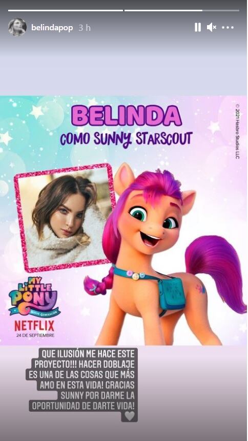 Belinda participará en la película 'My Little Pony: Nueva Generación'